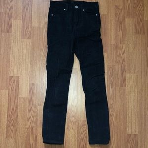 Black corduroy skinny jeans